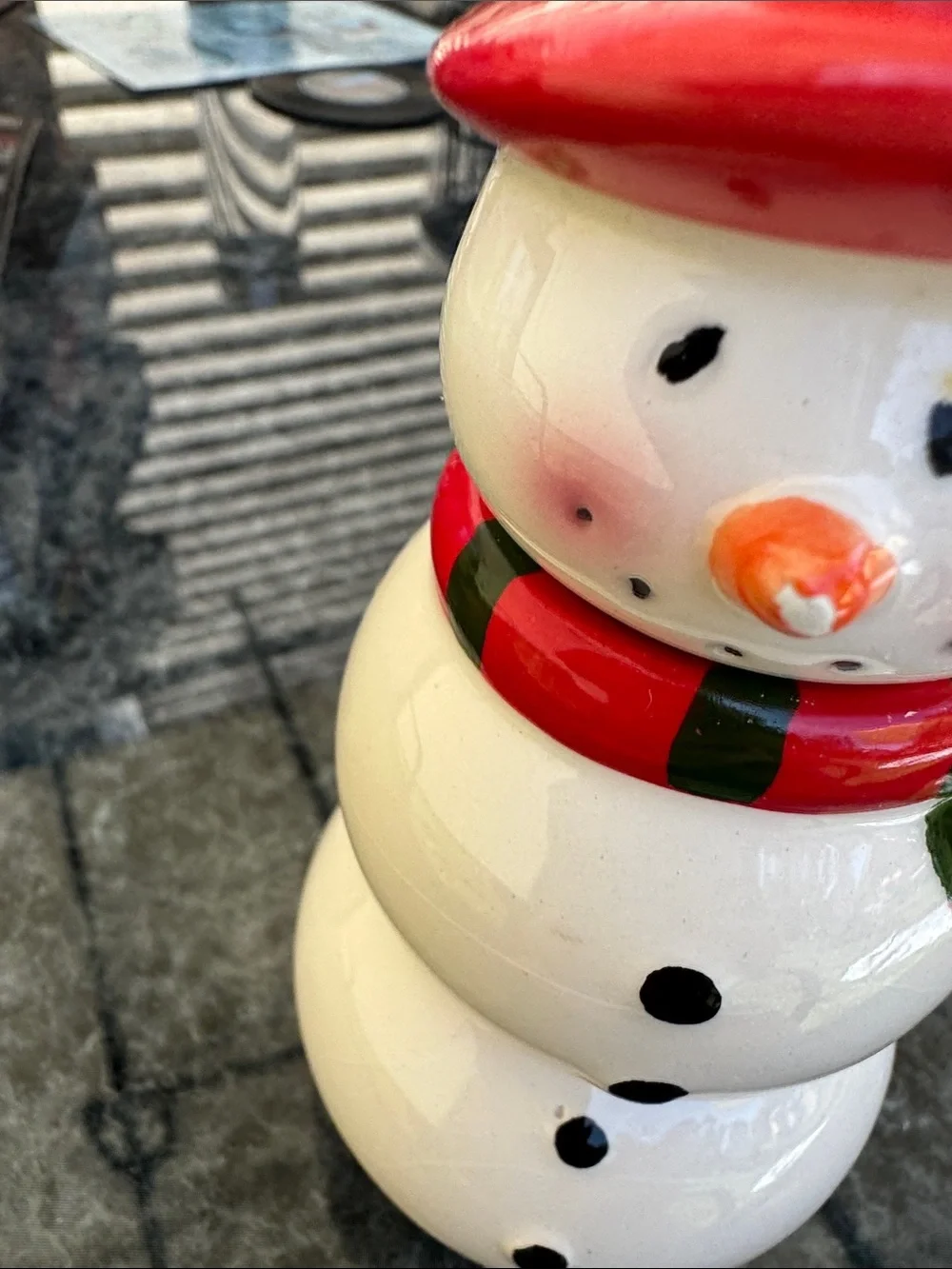 Festive Snowman Ceramic Salt and Pepper Shaker Set